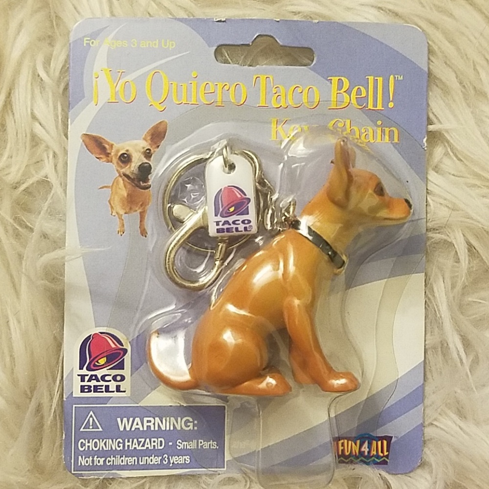 TACO BELL DOG KEY CHAIN 1998 VINTAGE NEW IN BOX 💕